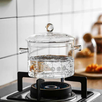 The cooking pot is heat-resistant, which is designed to provide professional cooking effects, this cookware provides perfect heat and perfect results every time. The glass pot is made of advanced lead-free, high borosilicate glass, 100% healthier than plastic